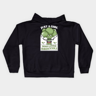 Just a girl who loves broccoli Kids Hoodie